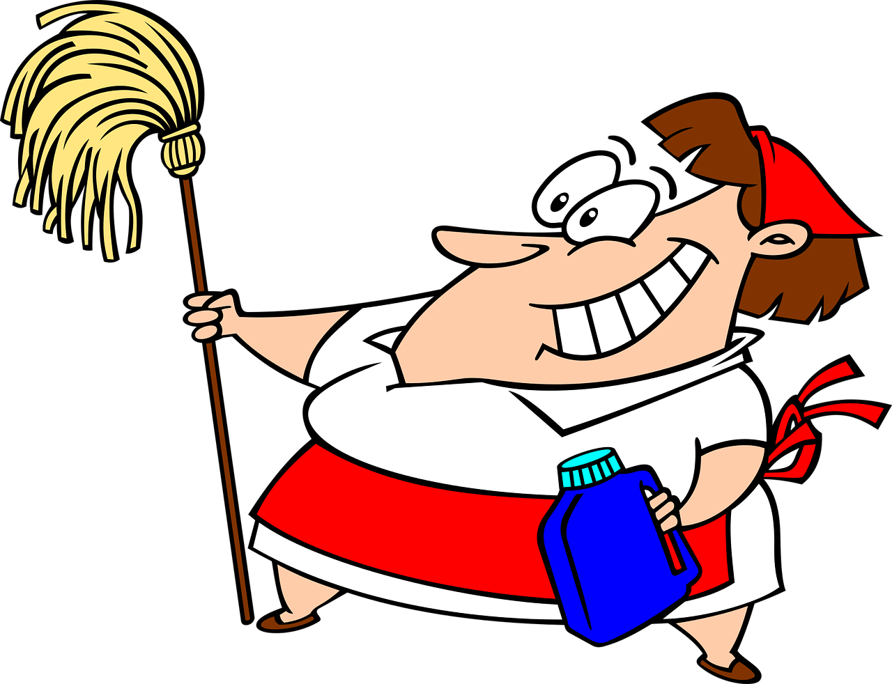 cartoon, cleaning, comic characters